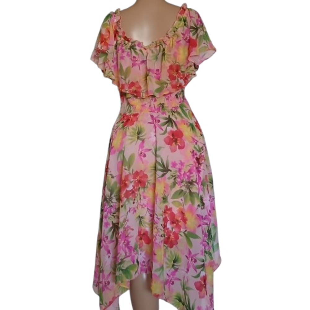 Rabbit Rabbit Rabbit Ruffle Floral Dress with features an off-shoulder neckline - Picture 6 of 11